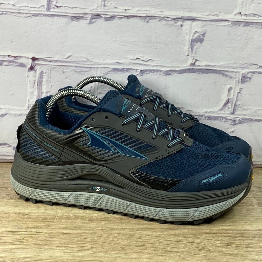 Altra Olympus 2.5 Blue Running Shoes Women's 9.5 Zero Drop Gaiter Trap Vibram